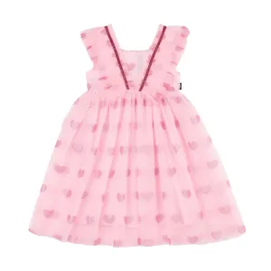 Rock Your Kid Pink Glitter Heart Tulle Dress