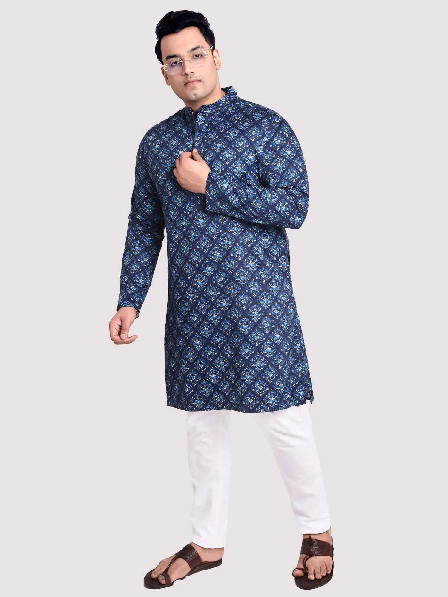 Sapphire Jaal Digital Printed Kurta Men's Plus Size