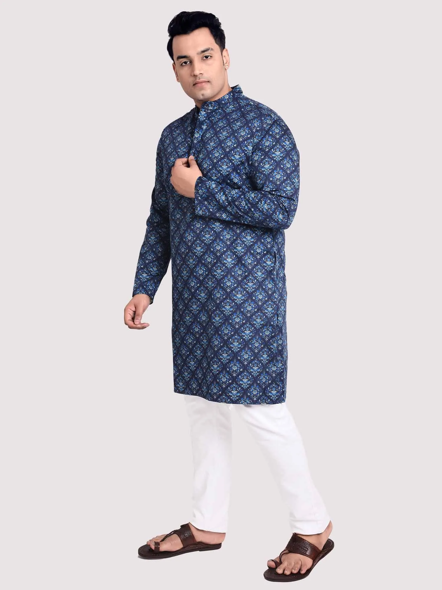 Sapphire Jaal Digital Printed Kurta Men's Plus Size