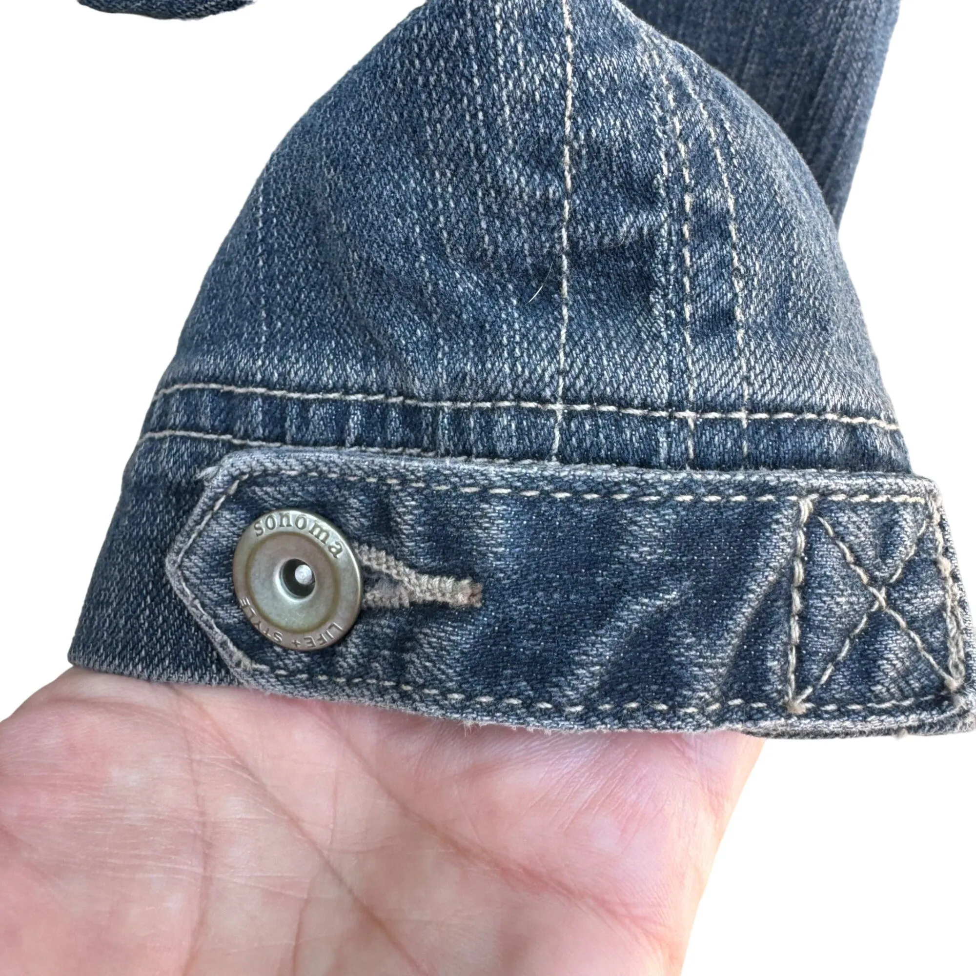 Sonoma Life   Style Modern Fit Denim Capris Pockets & Button Accents - New - 18W