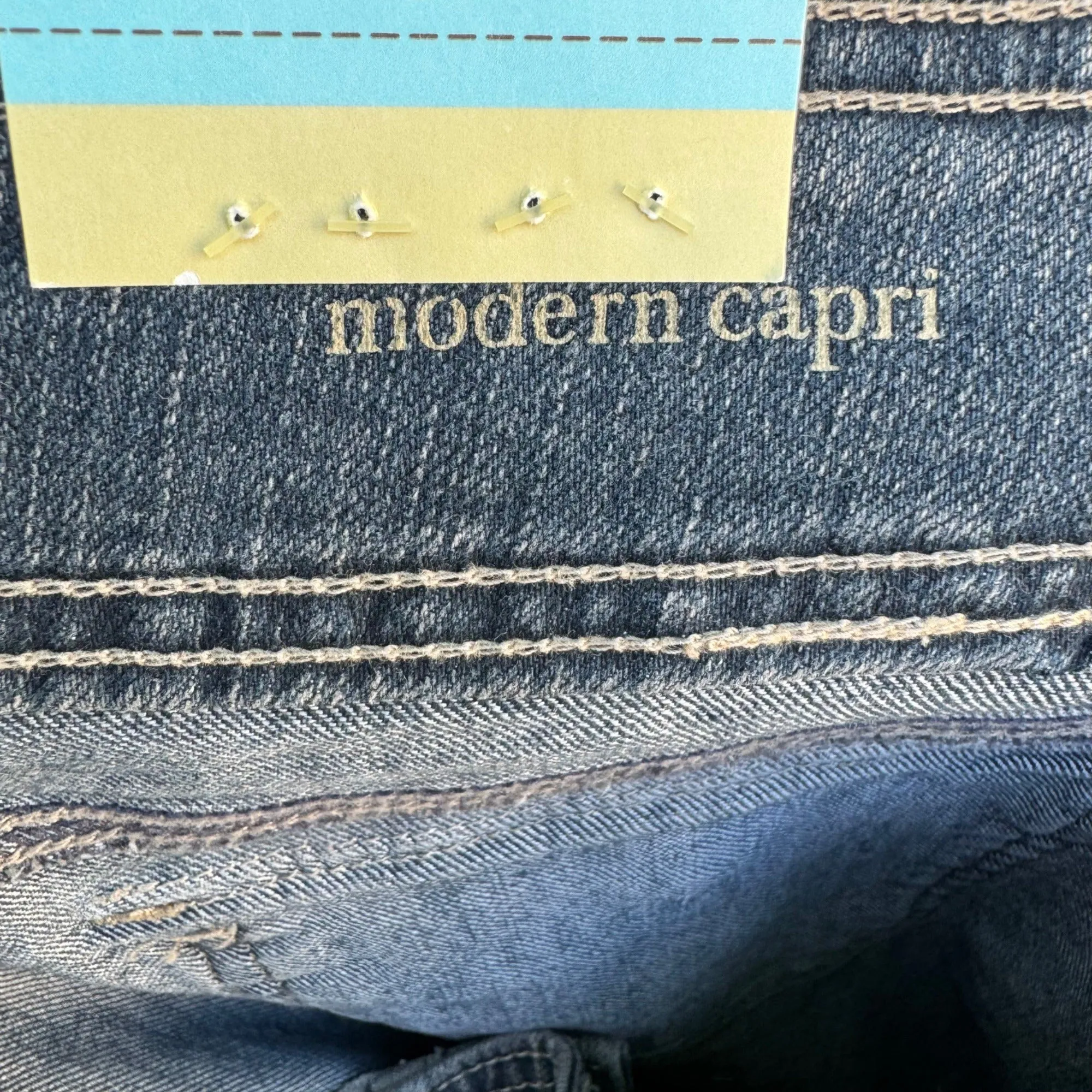 Sonoma Life   Style Modern Fit Denim Capris Pockets & Button Accents - New - 18W