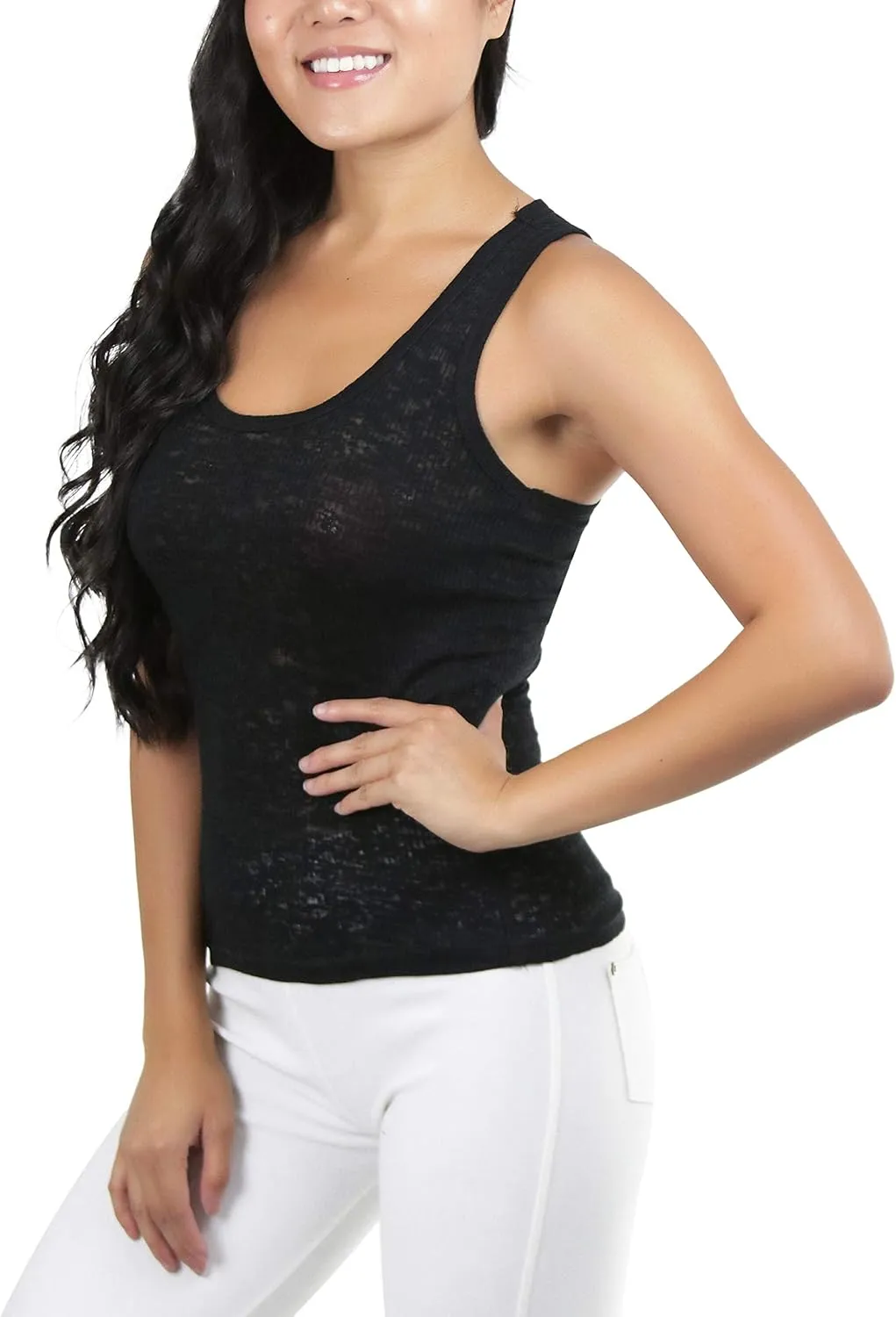 ToBeInStyle Women's Racerback Classic Solid Print Tank Top