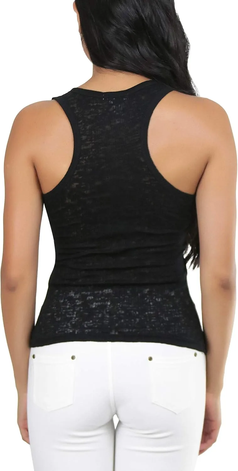 ToBeInStyle Women's Racerback Classic Solid Print Tank Top