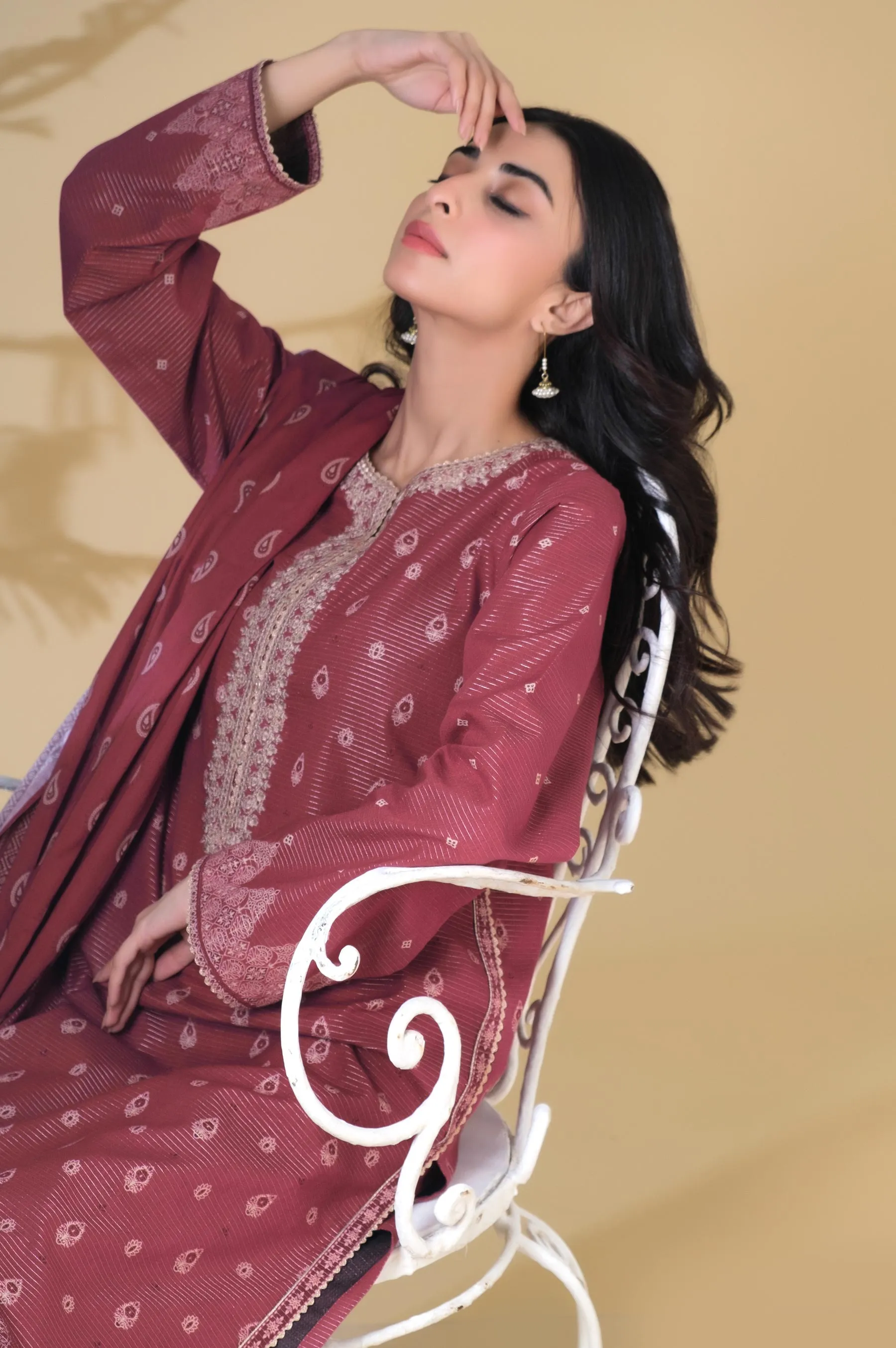 Unstitched 3 Piece Printed Masuri Lawn Suit