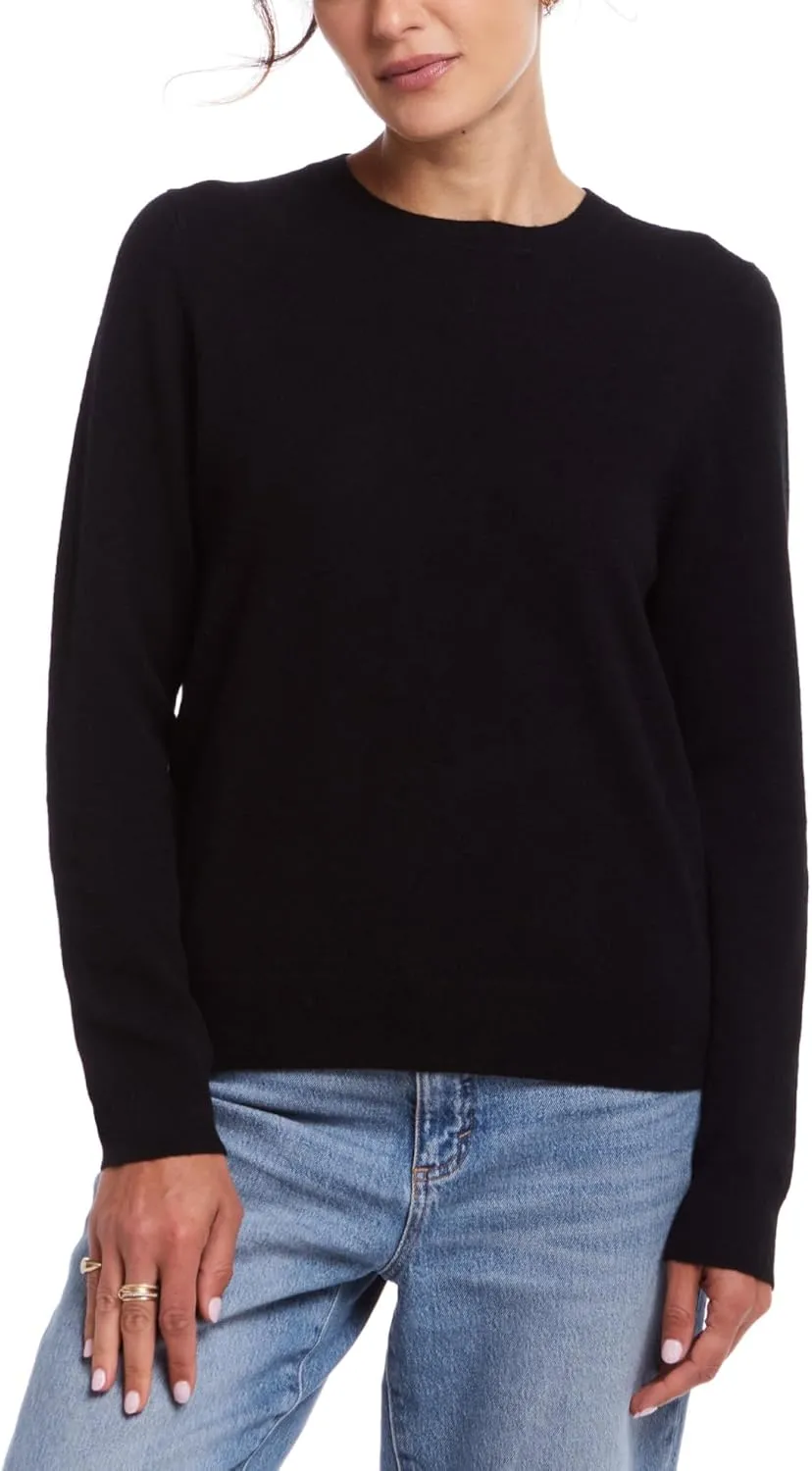 Weatherproof Vintage Women's Lightweight 100% Pure Thin Cashmere Sweater, Long Sleeve Sweatshirt, Casual Soft Pullover(XS-XL)