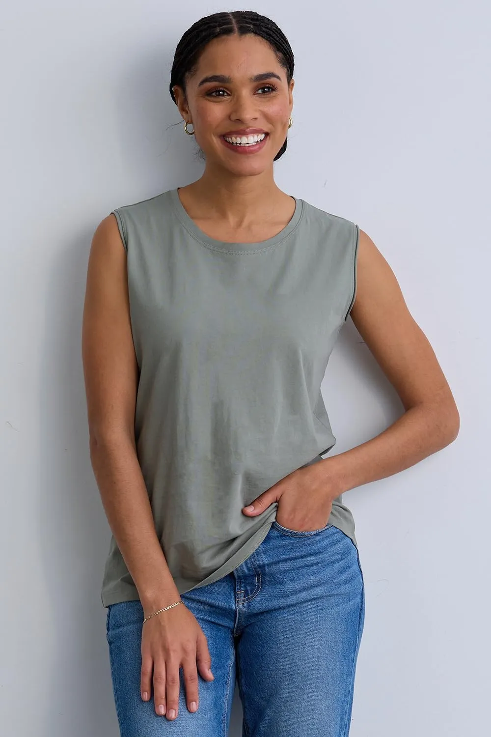 Women's 100% Organic Pima Cotton Sleeveless Tee
